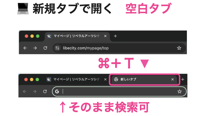 新規タブで開く｜空白タブ